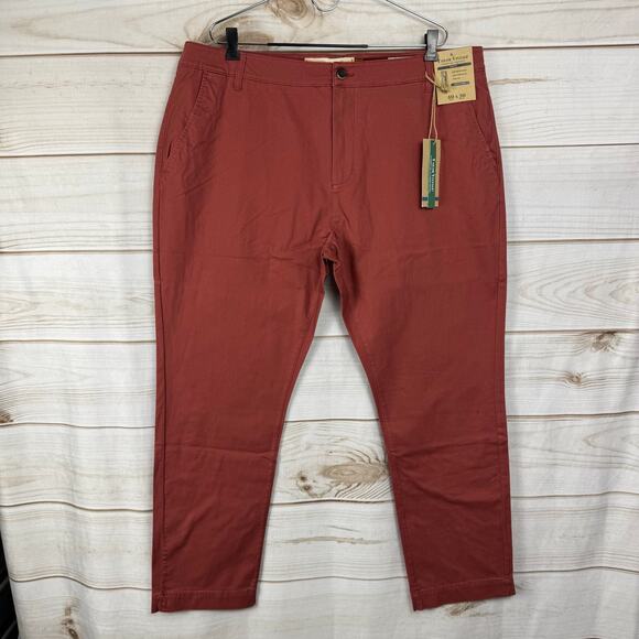 Tailor Vintage Canyon Red Stretch Slim Fit Chino Pants Size 40x30 - Picture 1 of 11